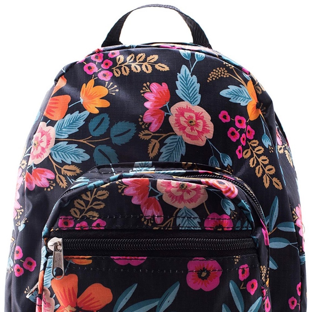 Blue floral print mini backpack - Picture 2 of 5